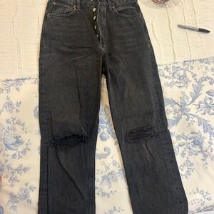 Stylish Black Distressed Jeans